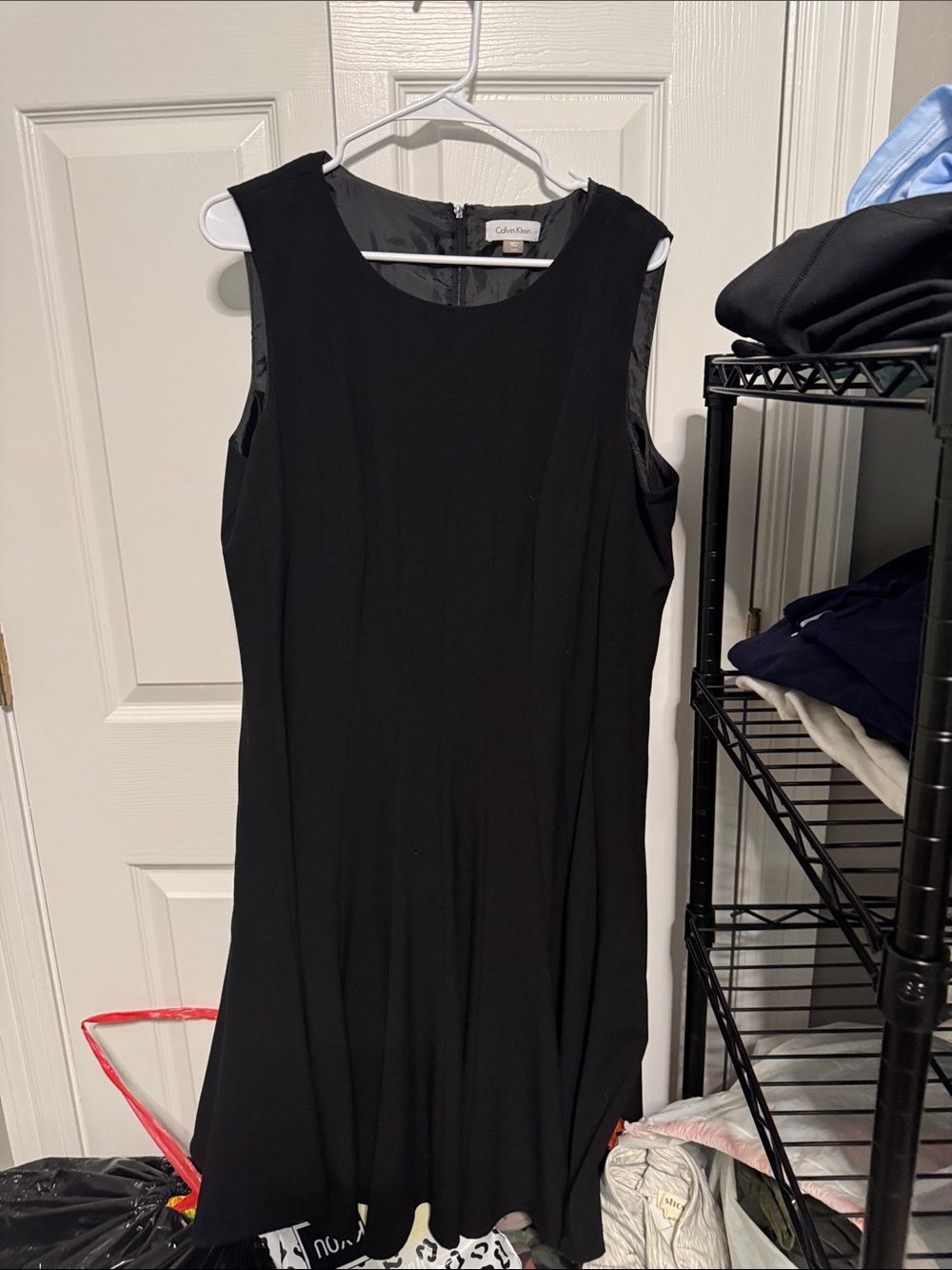 Calvin Klein Black Sleeveless A-Line Mini Dress